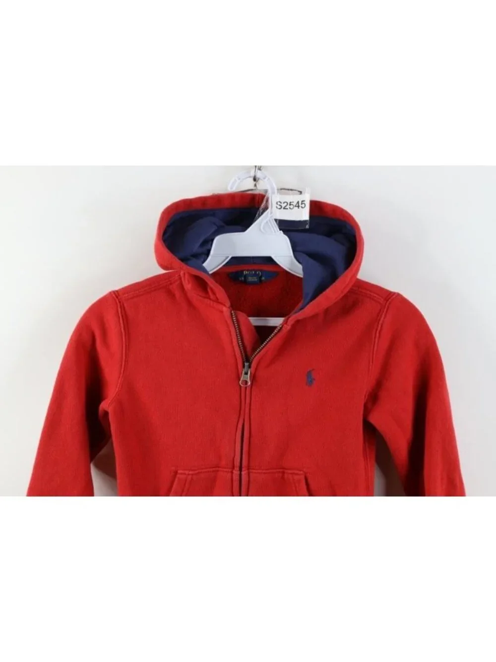 Vintage Ralph Lauren Boys Girls Toddler 4 4T Full Zip Hoodie Sweatshirt Red